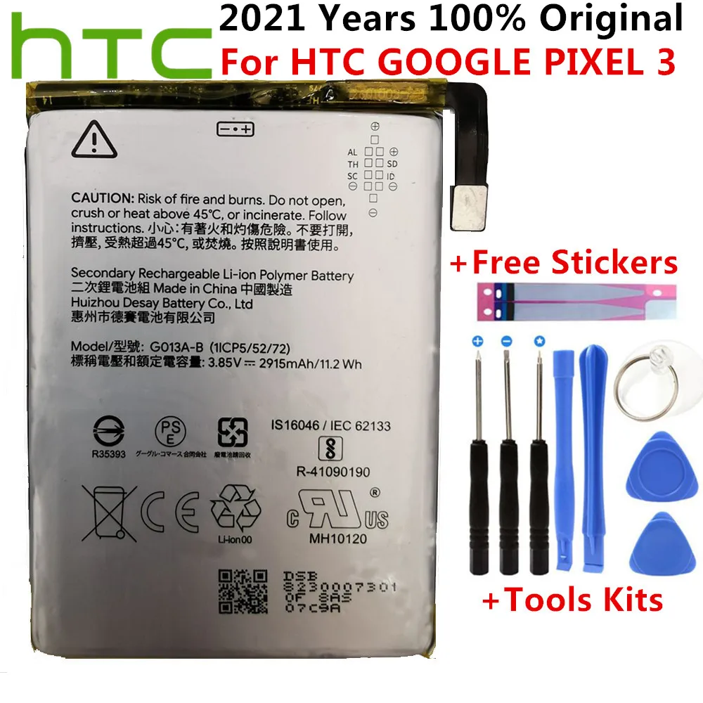 

Аккумулятор G013A-B 2915 мАч для телефона HTC GOOGLE PIXEL 3 G013B G013A, последняя продукция, аккумулятор высокого качества + номер для отслеживания