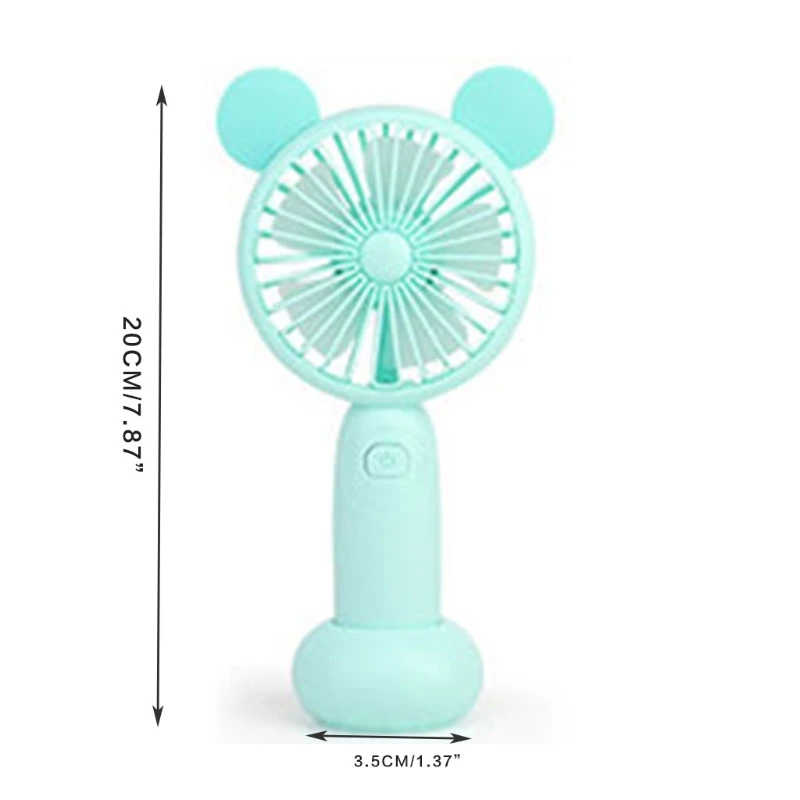 

1PC Usb Charged Fans Mini Desktop Handheld Adjustable 2 Speed Fawn Cartoon Electric Fan With Light Quiet Travel Outdoor Cooling