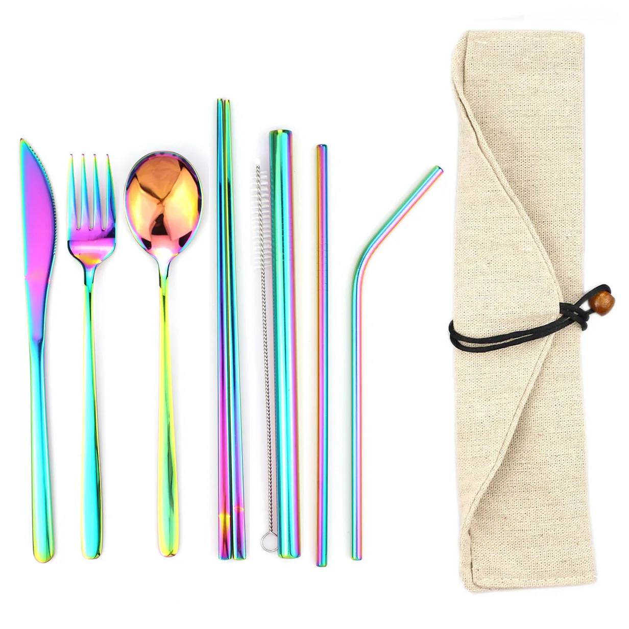 Набор посуды из нержавеющей стали комплект 8 столовых приборов ложка вилка