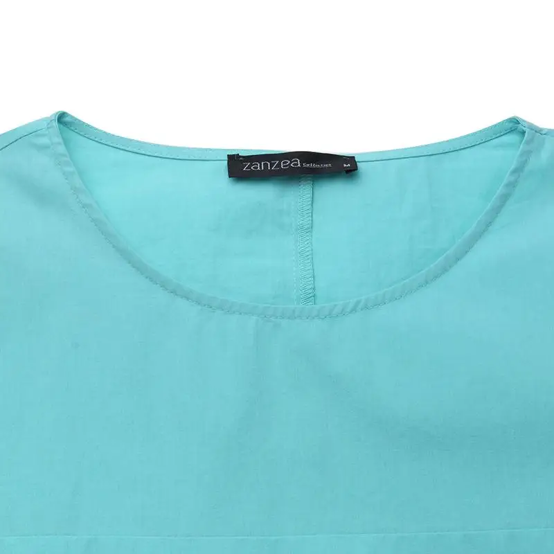 ZANZEA летний Повседневный Сарафан винтажное Хлопковое платье с цветочной вышивкой