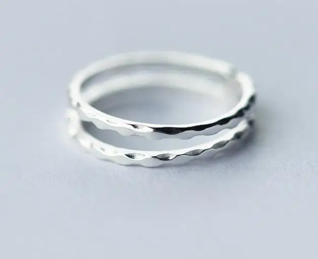 Настоящее серебро 925 пробы хорошее ювелирное изделие двурядное кольцо GTLJ1355 |