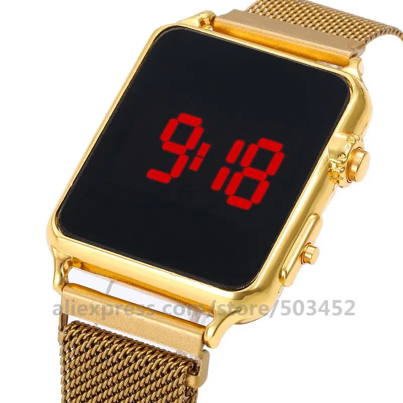 100 шт./лот горячие продажи светодиодные цифровые магнитные часы с ремешком