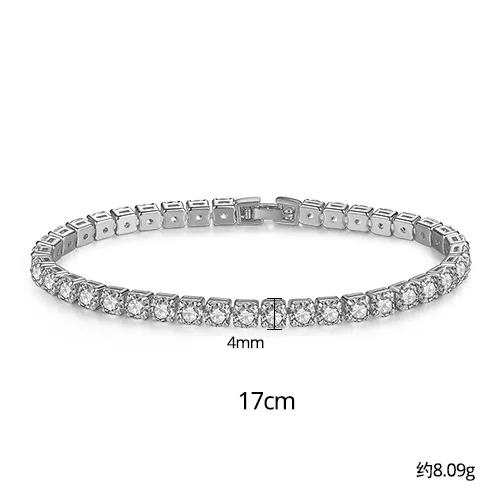 

925 Sterling Silver 3mm 5MM 17cm 19CM CZ Tennis Bracelet Bangle For Women Wedding Fashion Jewelry Wholesale Party Gift S5650