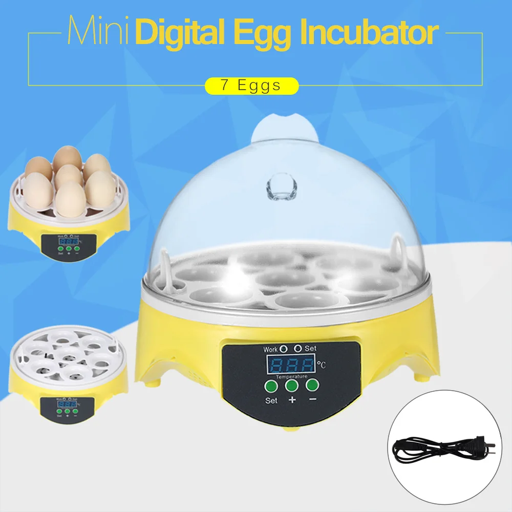 

7 яиц Мини цифровой инкубатор для яиц автоматический контроль температуры куриное яйцо инкубатор прозрачные яйца инкубационная машина