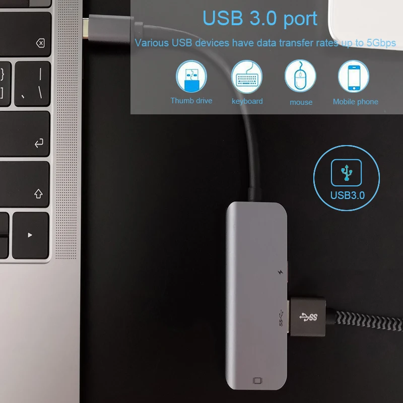 BKSCY USB C концентратор типа к HDMI Thunderbolt 3 адаптер для MacBook samsung Galaxy S9 huawei P20 mate 20 Pro type 0