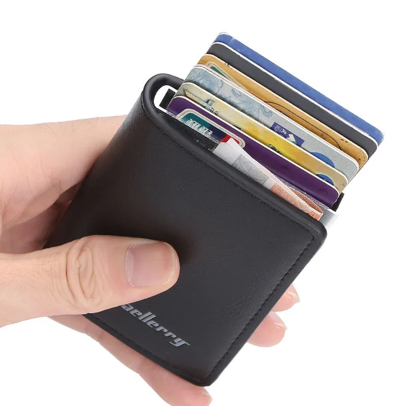 Мини алюминиевый Противоугонный Rfid считыватель с защитой мужской кошелек от