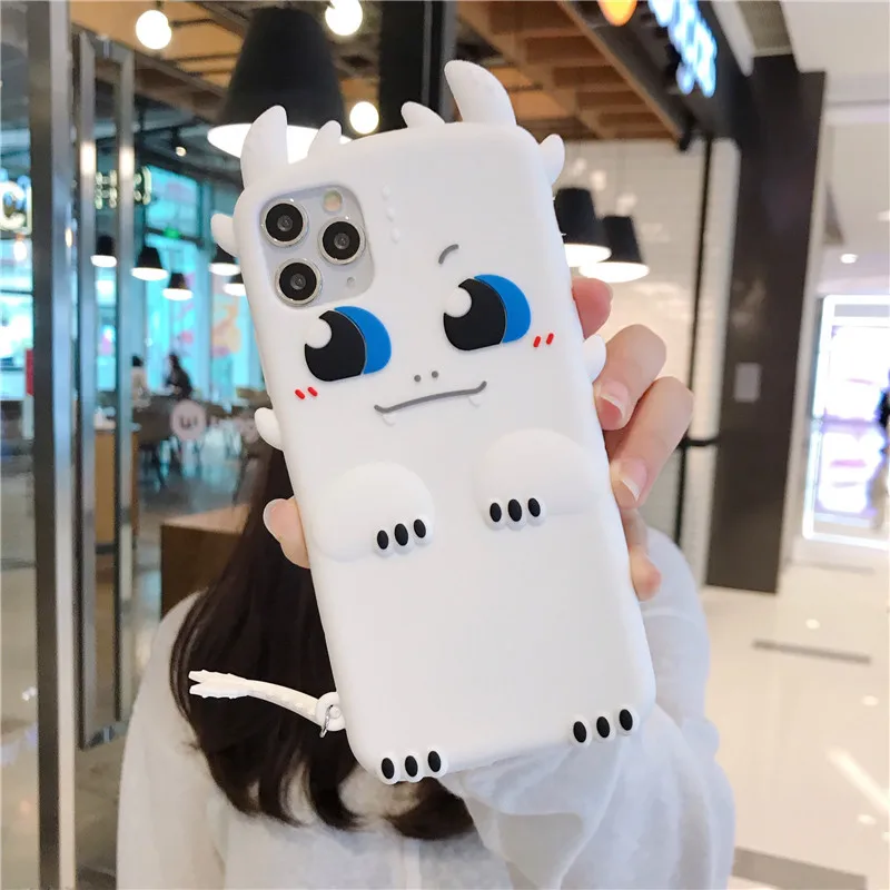 2020 Cute Soft Silicone Phone Case 3D Cartoon Night Fury Light Train Dragon Cover For iPhone 11 Pro Max X XR XS 6S 7 8 Plus | Мобильные