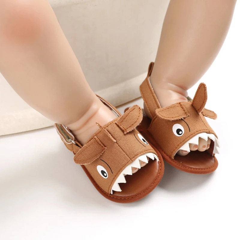 

Baby Boy Sandals Clogs Summer Toddler Soft Sole Anti-Slip Shoes Cartoon Baby Boy Sandals PU Shoes for 0-18M