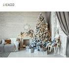 Laeacco Рождественская елка камин внутренняя фотография фоны виниловый студийный фон для фото Новогодний Декор для дома реквизит