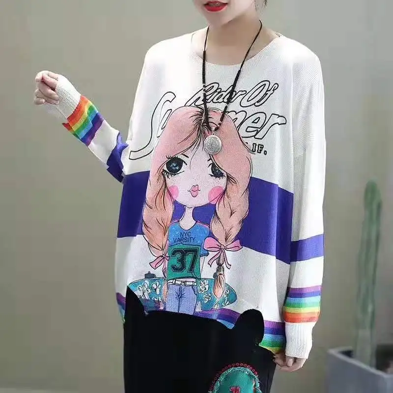 Джемпер женский вязаный Max LuLu Повседневный весенний в Корейском стиле с