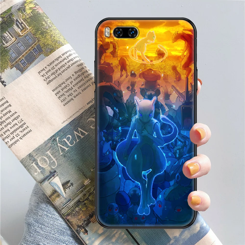 

Cartoon Mewtwo Cute pokemons Phone case For Xiaomi Mi Max Note 3 A2 A3 8 9 9T 10 Lite Pro Ultra black trend bumper art funda