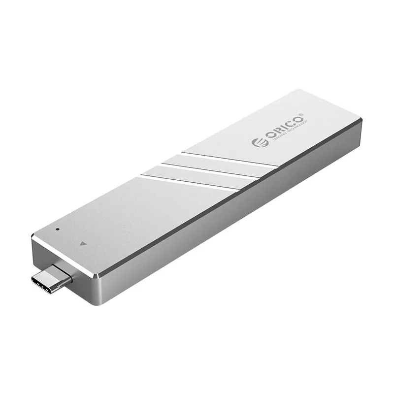 Silver Чехол ORICO 10 Гбит/с M2 NVMe SSD с выдвижным интерфейсом type C USB3.1 UASP M.2 USB NVME корпус алюминиевый жесткий диск коробка - Цвет: Silver