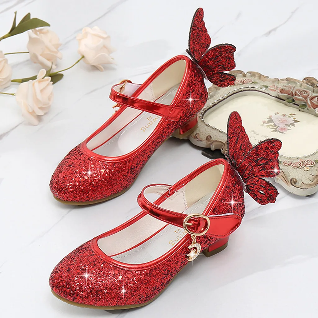 Детская кожаная обувь принцессы для маленьких девочек с украшением в виде