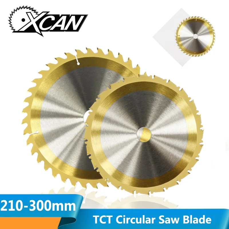 XCAN 1 шт. 210/250 мм 24/40/80 зубы деревянный отрезной диск оловянного покрытия карбида вольфрама TCT пила Лезвие Для Обработки Древесины Лезвие дисковой пилы