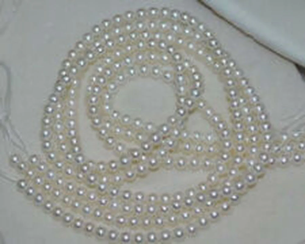 

High Quality Natural 6-7mm White Luster Real Round Pearl Loose Beads 15.5''