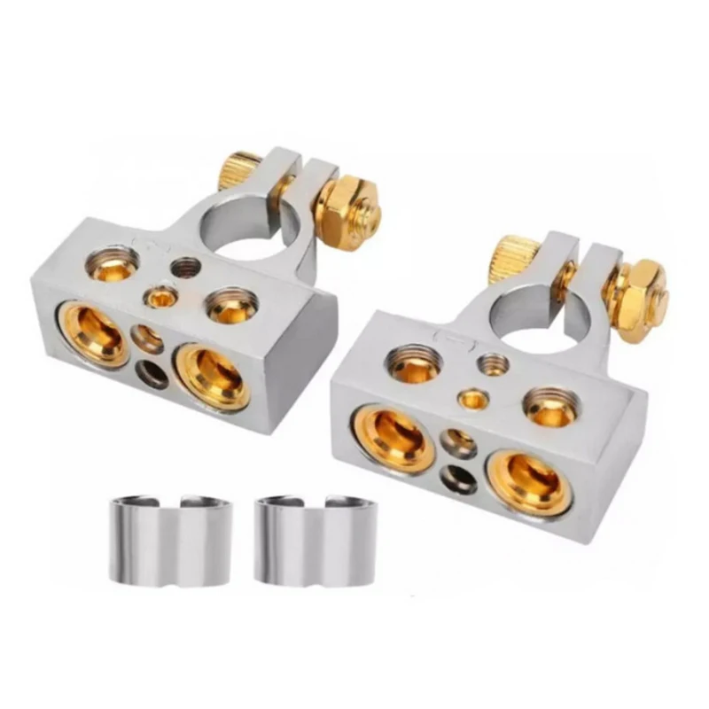 Mayitr 2pcs 2x0(2) GA2x8GA Car Audio Battery Terminal Connector Clamps Metal Positive Negative With Cover Parts Accessories | Автомобили и