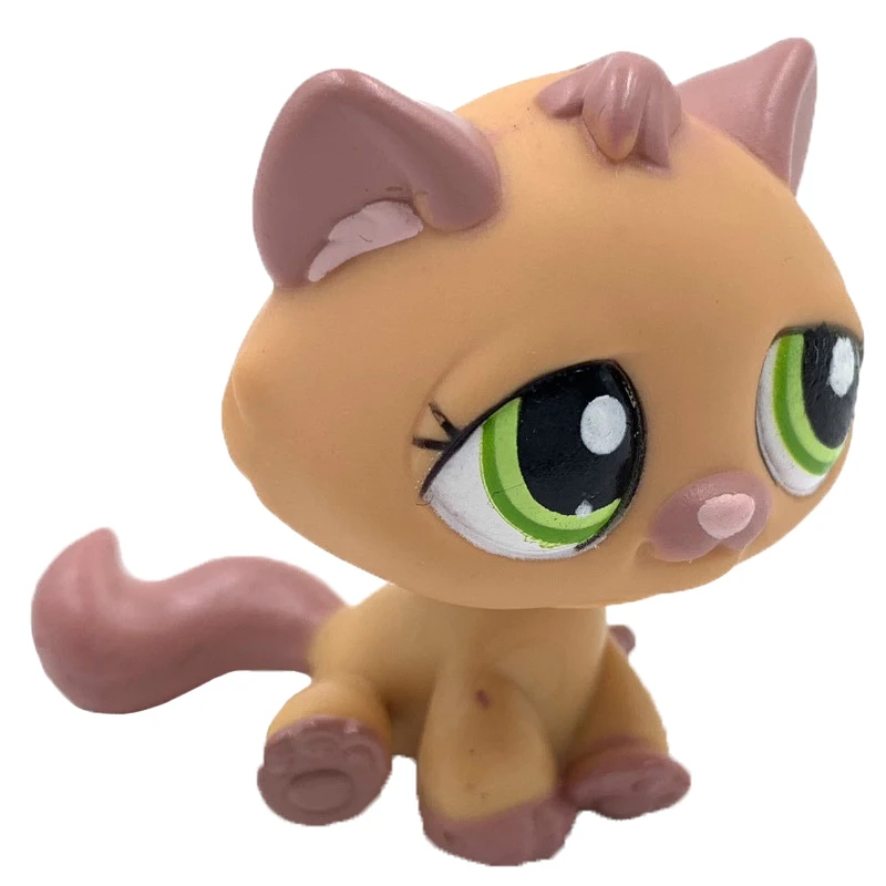 

LPS CAT Rare animal Littlest pet shop Bobble head toys STANDARD orange cat #1710 with green eyes cute anime toys for kids