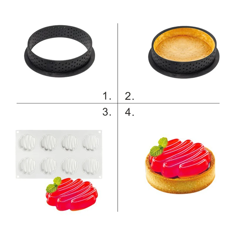 3d mould Набор Мини Тарт твист/глэм набор Тарт кольцо silikomar100% Платина силиконовые формы для пирожных/силиконовые формы для пирожных 067