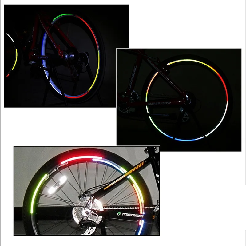 

Bicycle Wheel Stickers Bicycle Reflector Fluorescent MTB Bike Cycling Wheel Rim Reflective Strip Stickers Decal Accessories