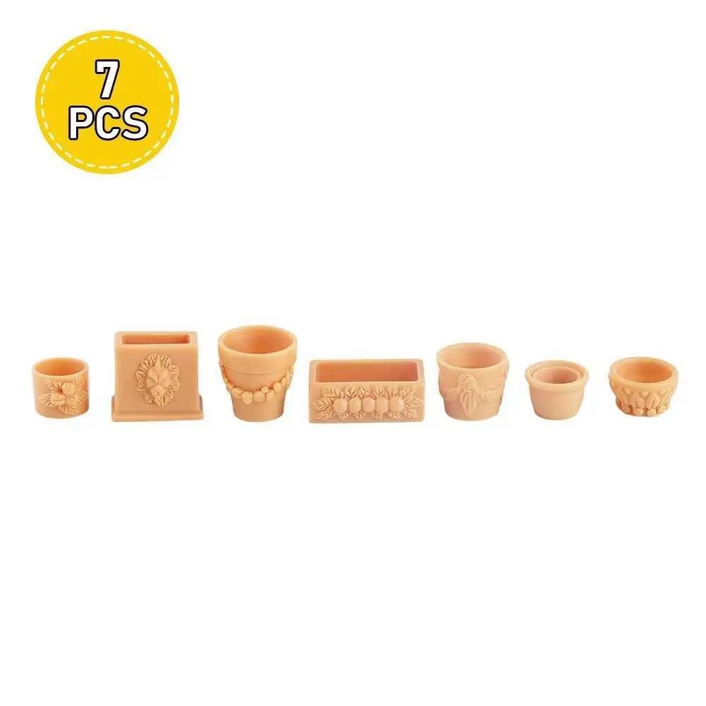7 шт./компл. миниатюрный цветочный горшок бонсай для 1/12 кукольного домика