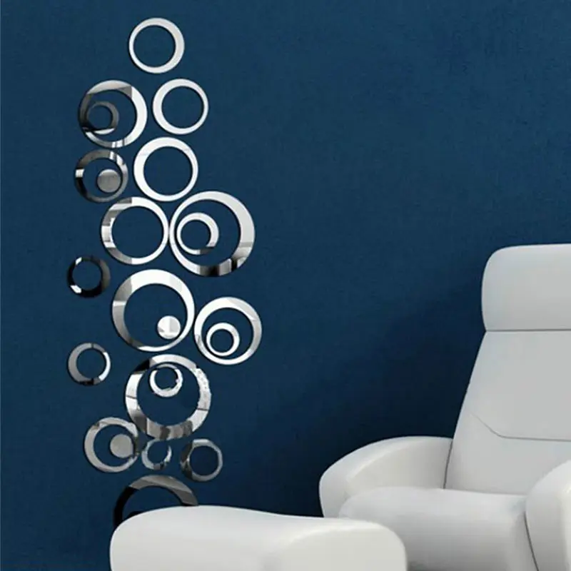 24 шт. зеркальные наклейки в виде Круга | Дом и сад