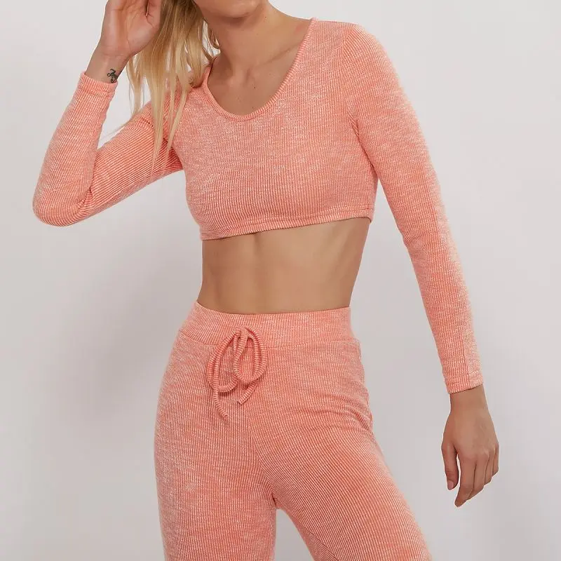 

2 piece Women Yoga Set Fitness Clothing Sportswear Workout Sports Leggings Gym Set Sporty Yoga Wear Leggings and Top Tracksuit