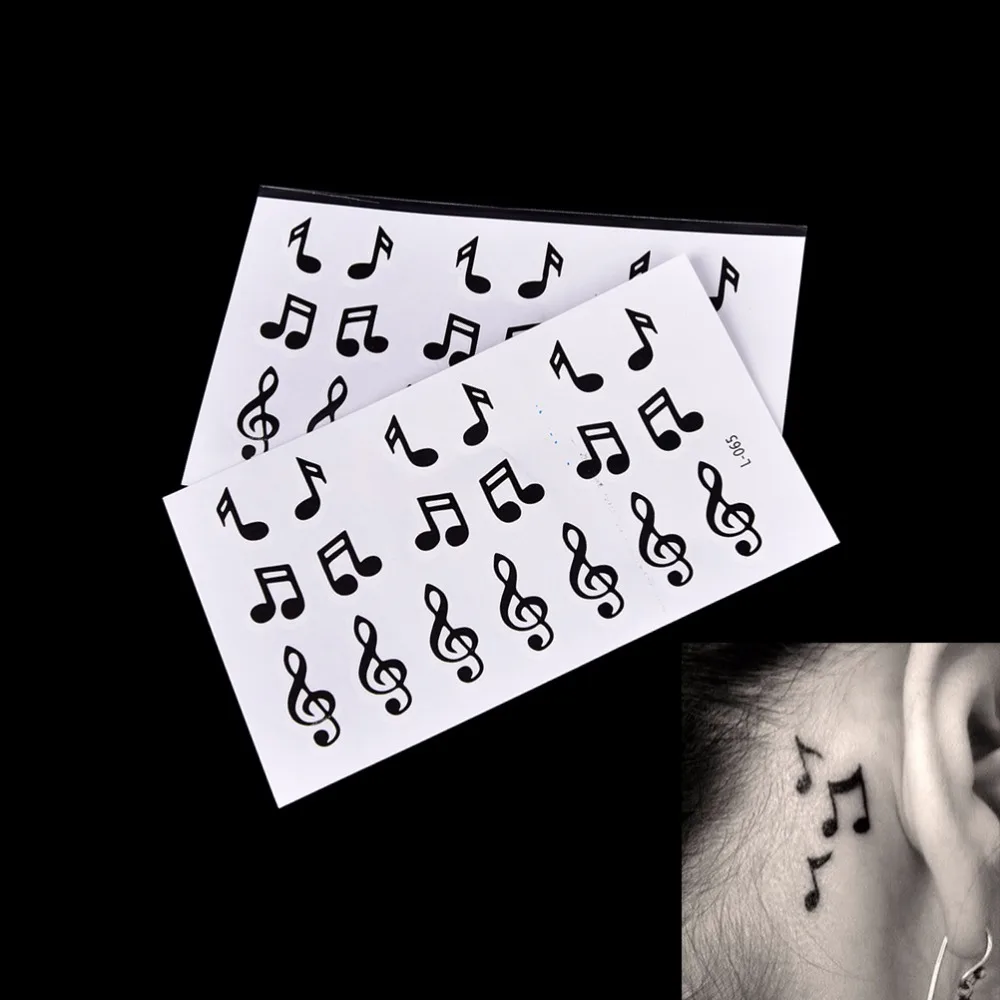 

New Fake Temporary Tattoo Sticker Music Note Arm Body Waterproof Women Art