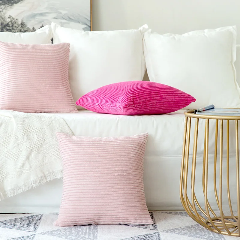 Розовая декоративная подушка CANIRICA вельветовый чехол для подушки 45x45 см Funda Cojin