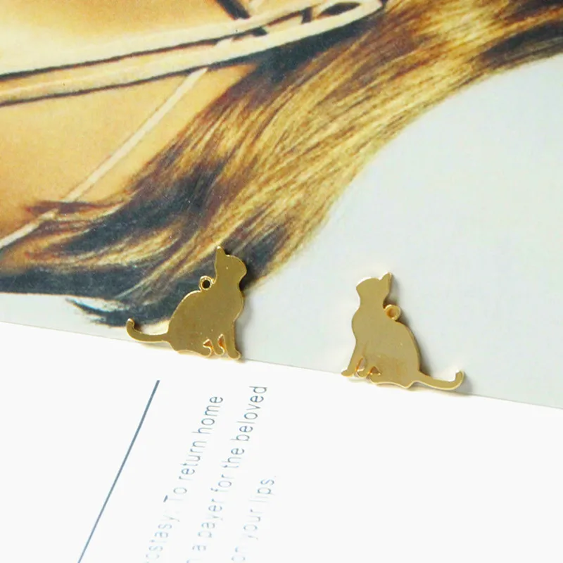 Милые и с милым рисунком кота для прогулок в медным покрытием из белого золота 18