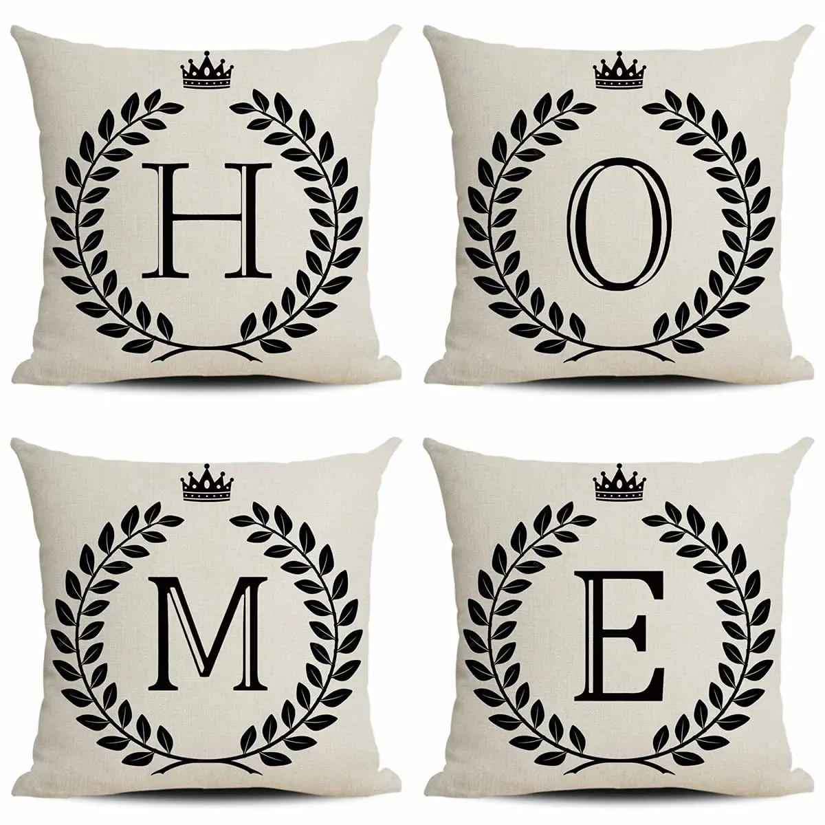 

Crown letter printed linen pillowcase sofa cushion cover home decoration can be customized for you 40x40 50x50 60x60 45x45