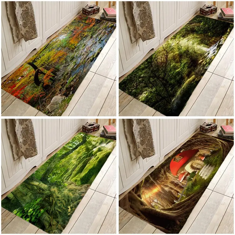 

Landscape Tree Carpe Secenic Doormat psychedelic Kitchen Rugs for Bedroom Living Room Bathroom Anti-Slip Floor Mats