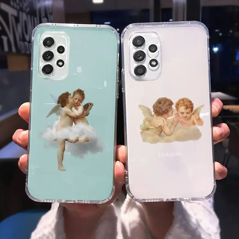 

baby angel painting art Phone Case Transparent For Samsung Galaxy A S 8 9 10 12 20 21 40 50 52 51 70 71 2019 fe 5g ultra plus
