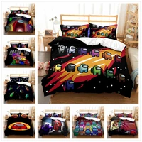 cartoon a mong us game duvet cover set with pillowcases bedding set for kids children bed linen cute bed sets drop ship