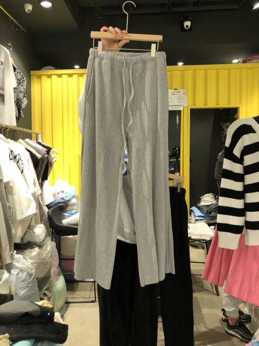 

Bornladies South Korea 2021 Summer New Wide-legged Pants Women Loose High-waisted Casual Trousers