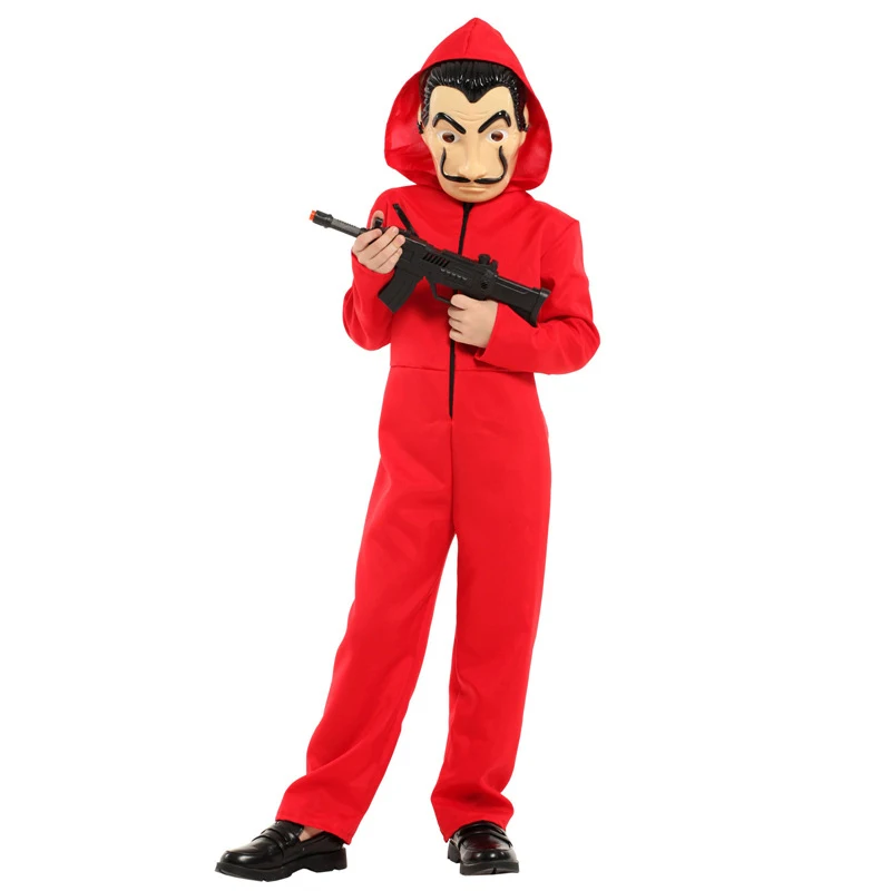 

Kids Boy Purim La casa de papel Costume Money Heist House of Paper Cosplay Halloween Carnival Party Fancy Dress