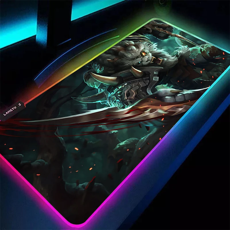 

Large Office RGB LED Illumination Mouse Pad Mat Game Gamer Gaming Mousepad Keyboard Compute Anime Desk Mat League Of Legends