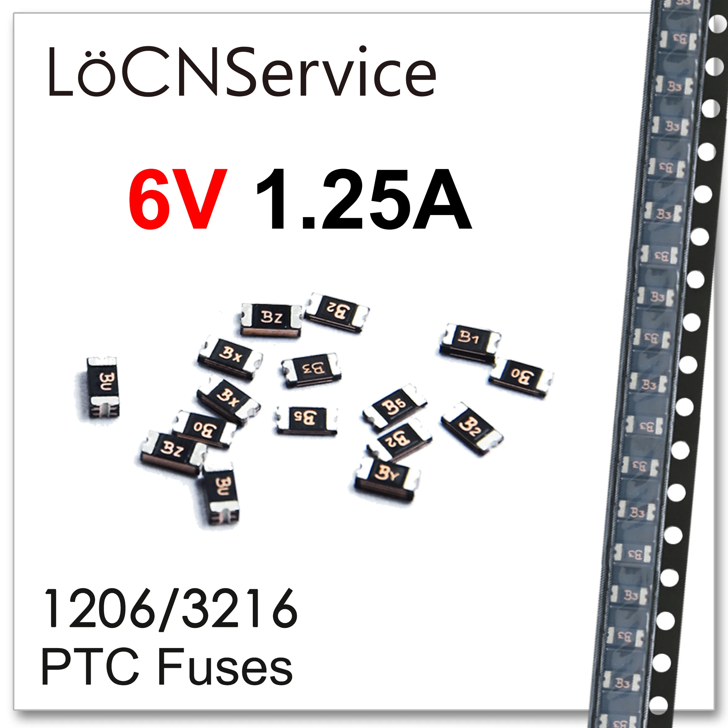 

LoCNService 3500PCS 1206/3216 6V 1.25A PTC Fuses SMD High Quality