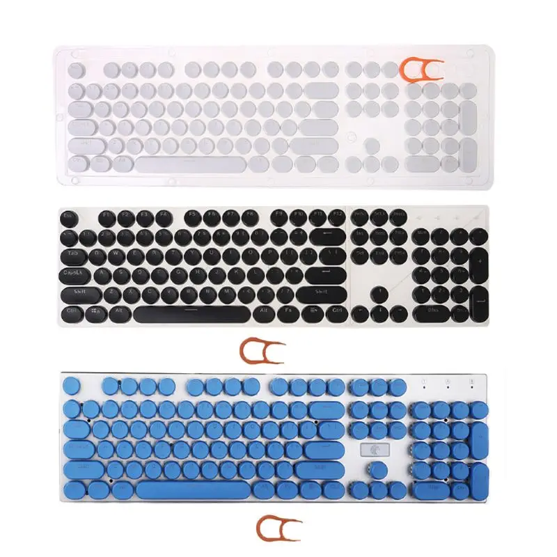 

104 Keys Retro Round Keycaps Double Shot DIY Steam Punk Steampunk Typewriter Keycaps for Backlit Classy Player Stylized
