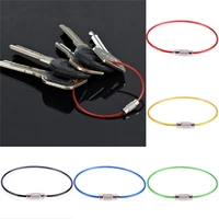 5pcs stainless steel wire keychain cable key ring chains outdoor hiking fashion