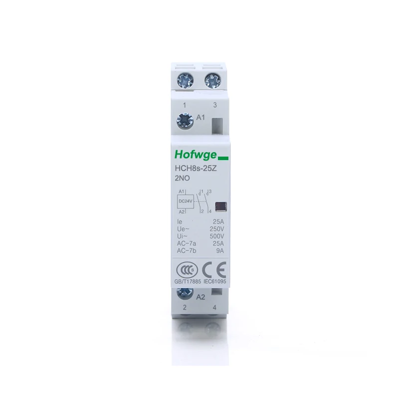 HCH8s-25Z DC контактор DC24V катушка DC12V 2P 220V 25A 16A 2NO 1NO1NC автоматический Householdr Тип Din-рейки |