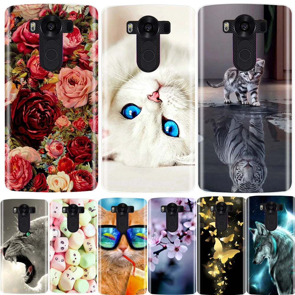 Чехол для телефона LG V10 Мягкая силиконовая задняя крышка из ТПУ с милым котом F600