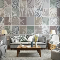 custom photo mural modern 3d marble grid plants leaves wallpaper for bedroom living room kitchen wall paper waterproof canvas