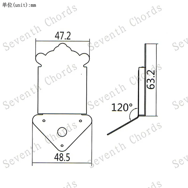 1 шт. Серебро Хром черного и золотого цвета Бридж для Мандолины хвостовой с