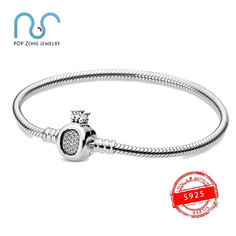 

Fit Original Pan Charm Bracelet S925 Sterling Silver Bracelet Crown Butterfly Diverse Series Bracelet Female Brand New Qualified