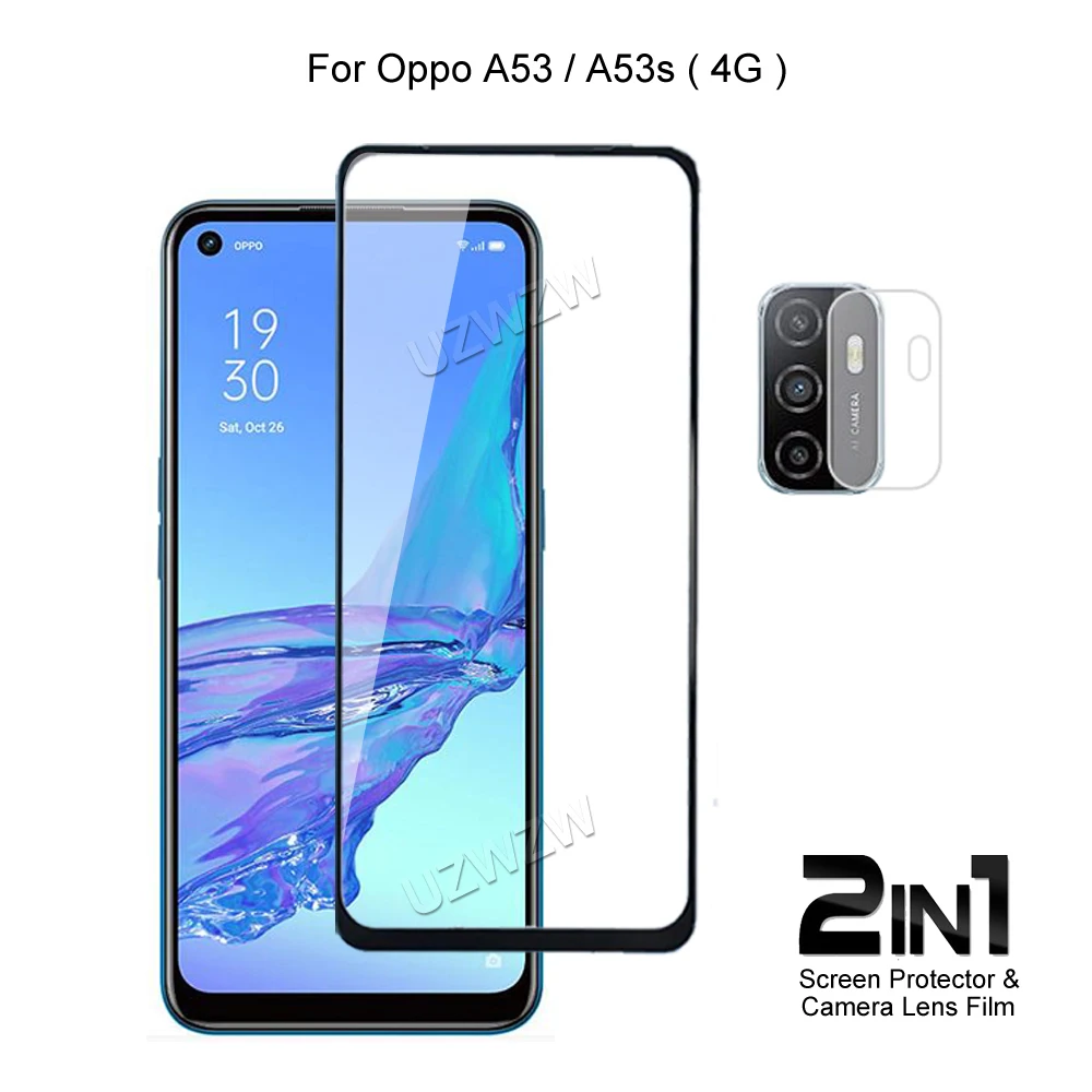 

For Oppo A53 / A53s Camera Lens Protecting Film & Full Coverage Protective Tempered Glass Phone Screen Protector