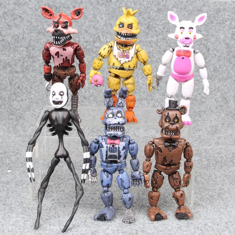 Движущиеся и игрушечные фигурки-6 шт./компл. at Freddy's пять ночей у Фредди с принтом