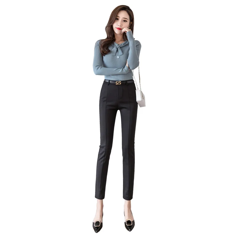 

Factory New Professional Pencil Pants Slimming High Waist Cropped Pants Stretch Slim Fit Skinny Pants Women's Pants