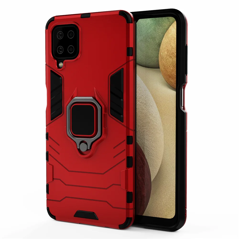 

For Samsung Galaxy A12 Case Armor Ring Holder Phone Case for Samsung Galaxy A12 A 12 12A SM-A125F/DS 6.5'' Shockproof Cover
