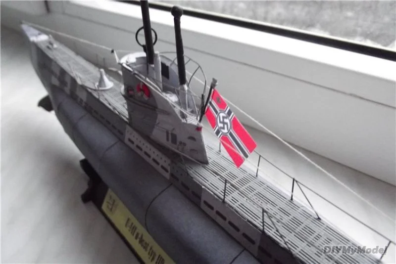 DIYMyModeI-rompecabezas de U-141 alem&aacute;n, hecho a mano juguete, bricolaje, artesanal, a escala 1:100-1