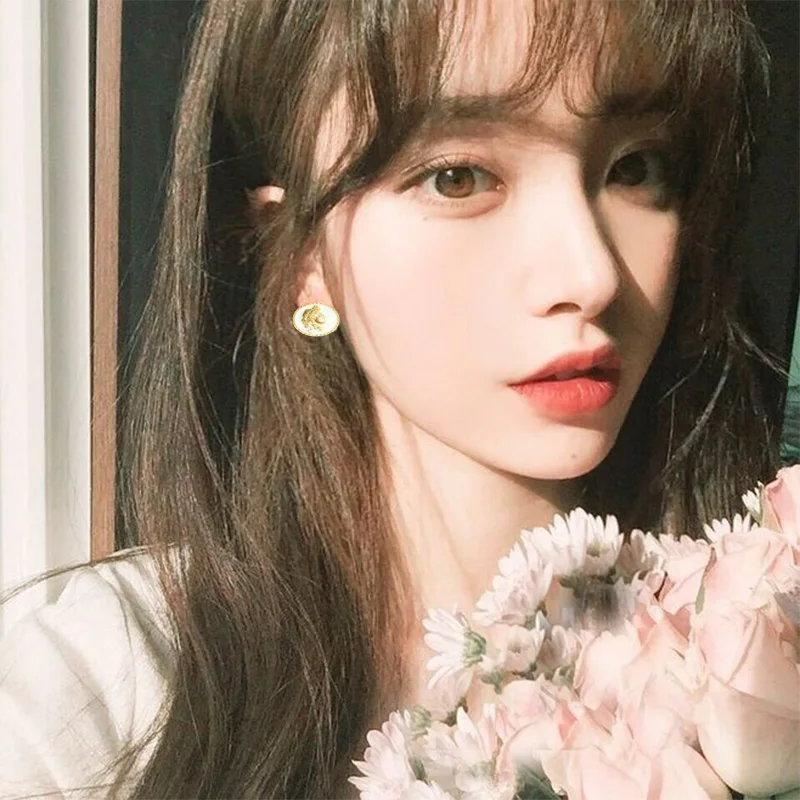 Новинка корейский Ретро стиль Круглый абстрактный портрет женская бижутерия